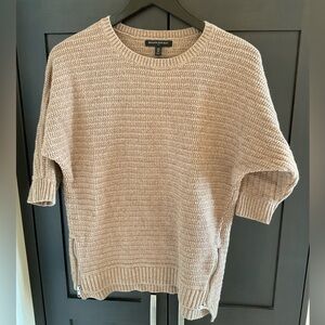🤎 🌿 Banana Republic Brown Cotton Wool Blend Crew Neck 3/4 Sleeve Sweater XS EUC